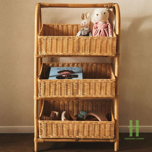 NUEVO DISEÑO Mueble de Almacenamiento de Mimbre Tejido para Sala de Estar o Dormitorio, Mueble Decorativo Boho Hecho a Mano y Ecológico - Product Image 6
