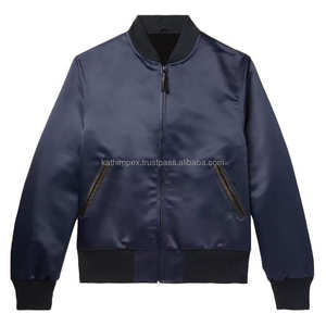 เสื้อแจ็กเก็ตบอมเบอร์ผ้าซาตินสำหรับผู้ชาย, เสื้อปิดซิปซับในน้ำหนักเบา - Product Image 1