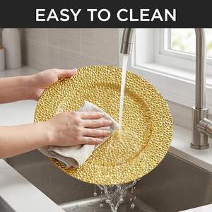 Plato Decorativo Plateado, Vajilla Redonda Elegante para Decoración de Mesa en Recepciones de Boda - Product Image 5