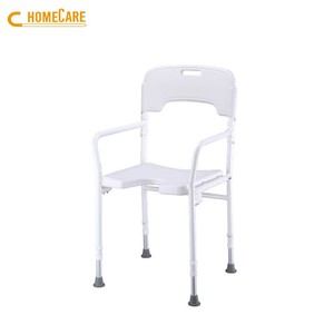 เก้าอี้อาบน้ำอลูมิเนียมพับได้สำหรับผู้สูงอายุเก้าอี้อาบน้ำปรับได้อุปกรณ์เพื่อความปลอดภัยในห้องน้ำ - Product Image 2