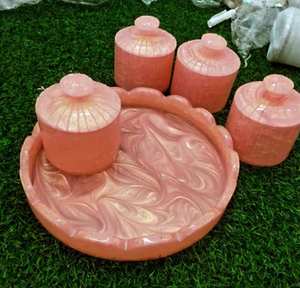 Handcrafted Natural Shell <b>Spice</b> Storage <b>Jar</b> Set 4 Round Airtight Containers With Wooden Lids Bohemian Kitchen Decor - Product Image 3