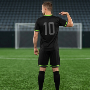 Custom Black, Neon Green, and Grey Soccer uniform Set | Premium V-Neck Football Uniform | Breathable Quick-Dry Teamwear - Product Image 4