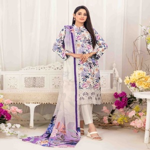 Élégant trois pièces broderie Salwar Kameez belle indienne pakistanaise adultes robe de soirée Collection Viscose Wear - Product Image 4