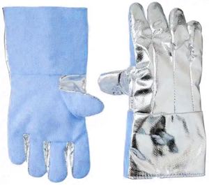 Premium Industrial Safety Working High Heat Resistant Aluminum <b>Fire</b> Resistant High Quality Reflection Safety Welding Gloves - Product Image 5