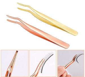Good Quality <b>Eyelash</b> <b>Applicator</b> Tweezers Private Label With Customized Package Stainless Steel for Beauty Use - Product Image 5