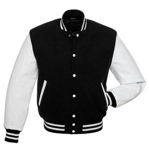 Chaqueta Varsity con Capucha de Lana de Calidad Personalizada para Hombre y Mujer, Invierno, con Patrón Geométrico y Bordado Personalizado - Product Image 2