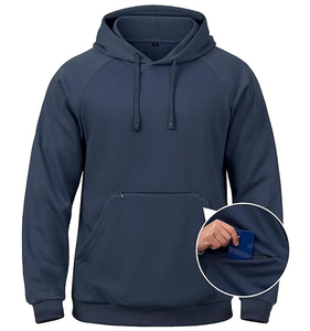 Sweat-shirts à capuche pour homme, pull-over d'hiver, doux, à manches longues, décontracté, avec poche zippée, séchage rapide, respirant, 100% coton - Product Image 3