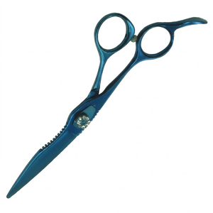Hot Sale Blue Titanium Coated Hair Scissors Straight Razor Cutting <b>Shears</b> for Barber Salon Haircut Manufacture In Pakistan - Product Image 4