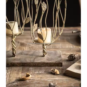 Candelabro de hierro, candelabro, candelabro de luz de té, candelabro de Metal, centro de mesa - Product Image 1