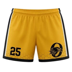 Pantalones Cortos de Lacrosse Unisex Amarillos y Negros, de Poliéster, Ajuste Atlético, Ropa Deportiva, Uniforme de Equipo, Ropa de Entrenamiento y Rendimiento - Product Image 1