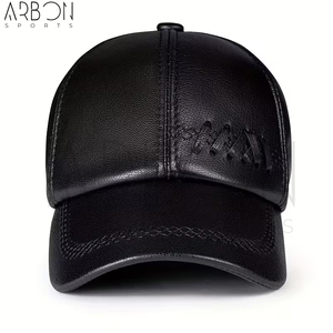 2026 Custom Logo Luxury Black Leather Outdoor Sports High Quality Waterproof Windproof With Custom Branding Caps For Adult - Product Image 2