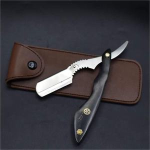 IKZARSA Single Blade Stainless Steel Straight <b>Razor</b> Buffalo Horn Handle Manual Shaving <b>Razor</b> for <b>Men</b> Barber Use - Product Image 3