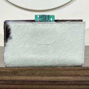 Carteras plegables largas de cuero de vaca mecanizadas a mano de los fabricantes de moda, monedero de estilo occidental para mujer, tarjetero, embrague - Product Image 5