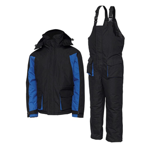 Combinaison d'hiver pour homme, grande taille, imperméable, tissée, chaude, à capuche, coupe-vent, respirante, avec fermeture éclair, pour la pêche sur glace en plein air - Product Image 1