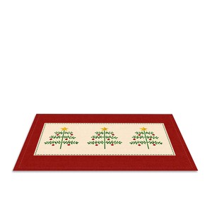 Elegante Mantel Individual Bordado con Diseño de Árbol de Navidad en Color Rojo, Mantel Individual de Algodón Suave de Calidad con Tamaño y Logotipo Personalizados - Product Image 5