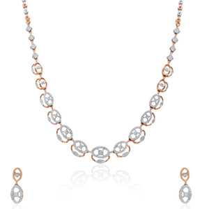Conjunto de Collar de Oro Rosa de 14 Quilates, 17.550 Gramos, Ligero, para Novia, con Pendientes a Juego, Joyería Fina al por Mayor, Proveedor B2B - Product Image 1