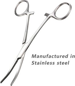 Pinzas Hemostáticas Mosquito Rectas y Curvas de Acero Inoxidable, Pinzas para Arterias con Autobloqueo, CE ISO, 12.5/14/16 cm, 14 cm - Product Image 3