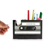 Porte-stylo multifonctionnel Porte-crayon Pot de rangement Conteneur de bureau Organisateur de papeterie Rétro Distributeur de cassettes pour le bureau et la maison