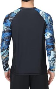 Camiseta de Natación para Hombre, Protección UPF 50+, Manga Larga, Secado Rápido, Transpirable, Compresión, Corte Holgado, Protección UV para Pesca - Product Image 2