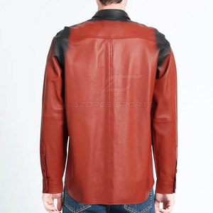 Camisa de Cuero para Hombre, Corte Entallado, Cuero Genuino, Textura Suave, Elegante, Cierre de Botones, Manga Larga, Duradera, Casual, Transpirable, Ecológica - Product Image 3