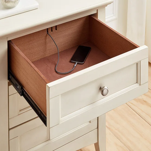 Modern White Wooden Bedroom Set with Storage Queen Size Dresser <b>Mirror</b> Nightstand Furniture - Product Image 4