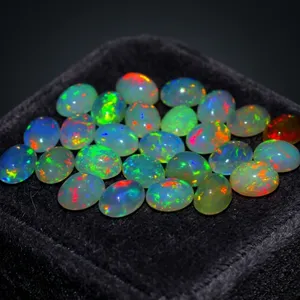 Opale de feu éthiopienne naturelle, cabochon ovale 5x7mm, pierre précieuse en vrac pour la fabrication de bijoux faits main - Product Image 5