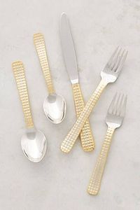 Ensemble de couverts élégants en or avec poignées ornées, en acier inoxydable poli miroir, pour mariage, résistant à la rouille, dernière collection - Product Image 3