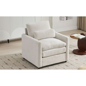 Poltrona Imbottita Accogliente da 81 cm, Divano Cloud Oversize e Confortevole con Doppio Cuscino, Divano Singolo con Cuscino Morbido per Soggiorno - Product Image 4