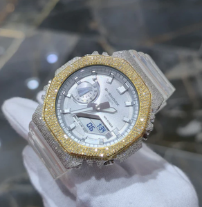 Montre analogique de luxe en acier inoxydable 42 mm, GPS, alarme, étanche, résistante aux chocs, sportive, unisexe, avec lunette sertie de diamants, haute qualité - Product Image 2