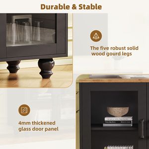 Mobile TV TREND B Farmhouse elegante con ante in vetro temperato per TV fino a 70 pollici, credenza versatile con ripiani regolabili, mobili da soggiorno - Product Image 4