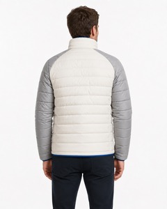 Blouson matelassé noir pour homme, chaud, d'hiver, épais, isolé, en duvet alternatif, col montant, fermeture éclair, style streetwear - Product Image 5