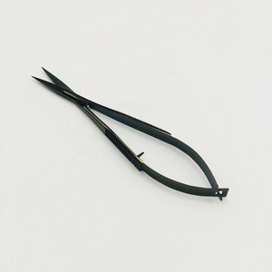 Tijeras de Acero Inoxidable Sólido con Mecanismo de Resorte, Punta Curva Negra para Corte Eficiente de Hilos, Tijeras de Maquillaje CE - Product Image 4