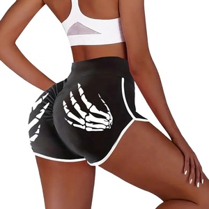 Hot Selling Custom Logo Women <b>Booty</b> Shorts High Quality Quick Dry Mid Waist Elastic 100% Polyester 180g Sporty Custom - Product Image 4