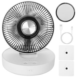 Ventilatore da Tavolo/Parete Pieghevole Ricaricabile a LED con Telecomando Magnetico, 4 Velocità, 2 Livelli di Luminosità, Funzione Oscillante - Product Image 1