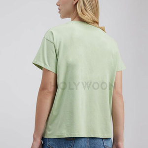 T-shirt en tricot tendance pour femmes, 100% coton, léger, confortable, respirant, vêtements décontractés d'été, style élégant pour les activités de plein air - Product Image 2