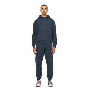 Unisex Solid Color Hooded Tracksuit Polyester/Cotton Regular Fit Full Length Casual Spring Wear Side Pockets Drawstring Closure - Product Image 2