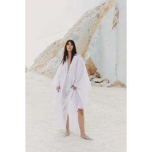 Vestido Maxi Bohemio con Volantes para Mujer, Cuello en V Profundo, Manga Corta, Estampado Floral Ecológico, Vestido de Vacaciones - Product Image 3