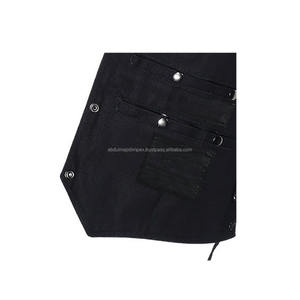 Veste en jean slim noir jais pour hommes avec design rétro OEM Gilet en jean sans manches Vestes de camionneur décontractées - Product Image 2