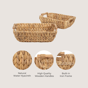 Sustainable Water Hyacinth <b>Basket</b> Wholesale Vietnam Handwoven Natural Seagrass Style <b>Storage</b> Box For Household Organization - Product Image 6