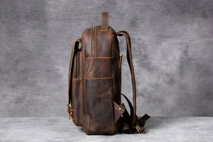 Padded Laptop Leather <b>Backpack</b> <b>Waterproof</b> Anti-Theft Vintage Rucksack Genuine Leather Travel Gear LBP-0409 - Product Image 2