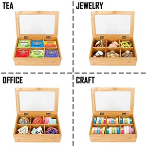 Bamboo Desktop Organizer 6 Compartments Wholesale | Eco-Friendly Desk Caddy - Product Image 3