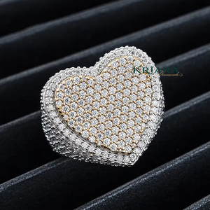 Anillo de Diamantes con Corte Corazón en Oro Sólido de 18K y Plata 925 para Mujer, Estilo Romántico, Diamantes Cultivados en Laboratorio, Joyería de Regalo - Product Image 4