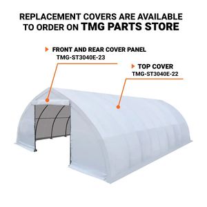 Tettoia di Stoccaggio Resistente con Tetto a Soffitto 30FT X 40FT, Copertura in PE da 11 oz e Porte di Accesso TMG ST3040E (Precedentemente ST3040) - Product Image 4