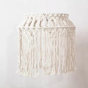 Lustre abat-jour bohème, luminaire de plafond, tentures murales en macramé, design artistique, décoration intérieure, décoration murale, cadeau - Product Image 2
