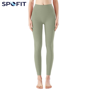 Leggings de yoga pour femmes, sans couture, taille haute, longueur intégrale, en spandex/nylon respirant, pantalon de yoga uni, sport - Product Image 2