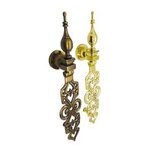 Antique Brass Fancy Door Knocker Ornamental Victorian Style Front Door <b>Handle</b> Filigree Pattern Heavy Duty Metal Knocker - Product Image 1