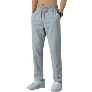 Solid Gray Color Men's Summer Wear Trousers Regular Pattern Breathable Fabric Trousers For Men's With OEM ODM Services - Product Image 1