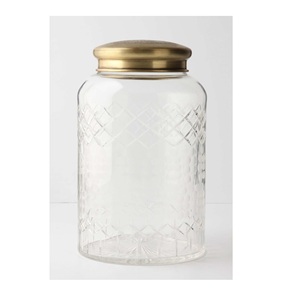Large Size Glass <b>Jar</b> With Metal Lid Perfect For Storing Bulk Snacks Grains And Dry Fruits In Safe Way - Product Image 3