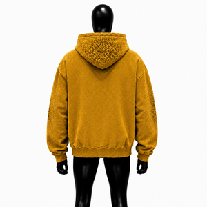 Sweat à capuche oversize effet vieilli avec broderie étoile colorée, détails imprimé léopard, streetwear vintage délavé, pull texturé en promotion - Product Image 2