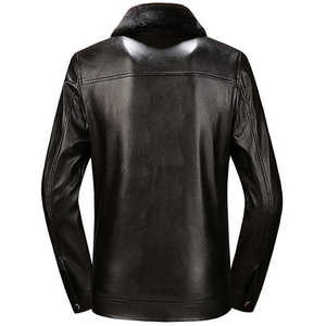 Hot Selling Men Clothing Leather Jacket for Men New Design Fashion Wear Customized Windproof Leather Jacket for Men - Product Image 6